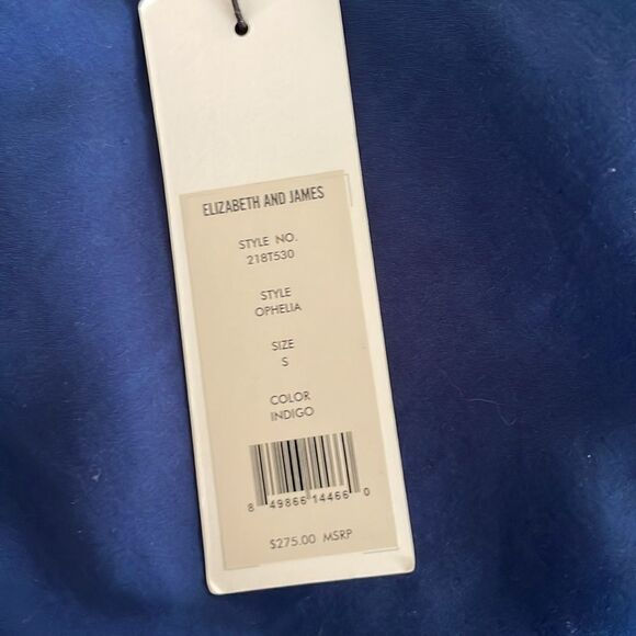 Elizabeth And James Navy Ophelia Blouse Size S - Picture 12 of 12